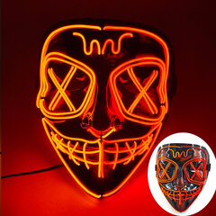 Halloween Hehkuva Pelottava Kasvonaamio Valoava LED Purge Mask Neon Light Up Horror Party Mask Cosplay-asutarvikkeet hinta ja tiedot | Juhlakoristeet | hobbyhall.fi