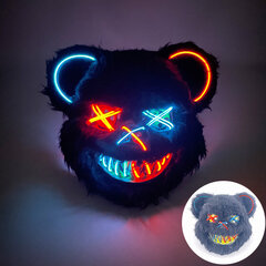 LED hehkuva Cosplay Bunny Bear kasvonaamio Pelottava Verinen Killer Mask Neon Horror Kanin Naamio Halloween Masque Juhlatarvikkeet hinta ja tiedot | Juhlakoristeet | hobbyhall.fi