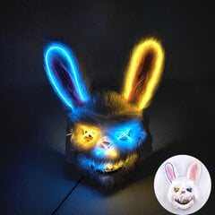 LED hehkuva Cosplay Bunny Bear kasvonaamio Pelottava Verinen Killer Mask Neon Horror Kanin Naamio Halloween Masque Juhlatarvikkeet hinta ja tiedot | Juhlakoristeet | hobbyhall.fi