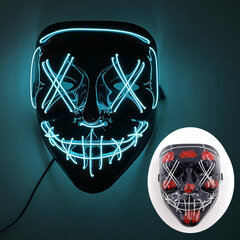 s LED Luminous Glowing Purge Mask Halloween Roolileikki Juhlapuku Rekvisiitta Yökerho Bars KTV Light Up Neon Mask hinta ja tiedot | Juhlakoristeet | hobbyhall.fi