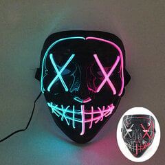 s LED Luminous Glowing Purge Mask Halloween Roolileikki Juhlapuku Rekvisiitta Yökerho Bars KTV Light Up Neon Mask hinta ja tiedot | Juhlakoristeet | hobbyhall.fi