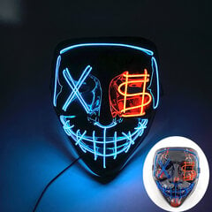 s LED Luminous Glowing Purge Mask Halloween Roolileikki Juhlapuku Rekvisiitta Yökerho Bars KTV Light Up Neon Mask hinta ja tiedot | Juhlakoristeet | hobbyhall.fi