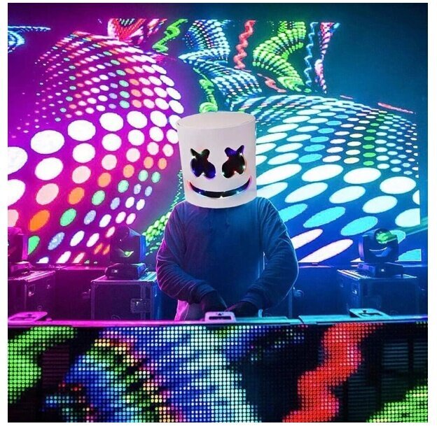 Marshmallow DJ Led Light Mask, Halloween Cosplay Mask hinta ja tiedot | Juhlakoristeet | hobbyhall.fi