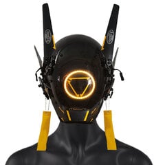 Cosplay Cyberpunk aikuisille Mekaaninen tyyli naamio Science Fiction Keltainen LED-valonauha Cool Technology Kypärä Ghostface Mask hinta ja tiedot | Juhlakoristeet | hobbyhall.fi