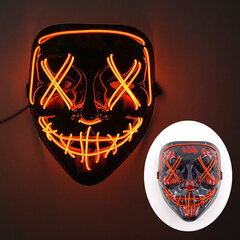 Uusi hauska LED Neon EL Wire Light Up Mask Halloween Masquerade Carnival Party Rave pääsiäisasu Cosplay hehkuva naamio hinta ja tiedot | Juhlakoristeet | hobbyhall.fi