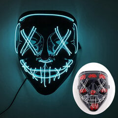 Uusi hauska LED Neon EL Wire Light Up Mask Halloween Masquerade Carnival Party Rave pääsiäisasu Cosplay hehkuva naamio hinta ja tiedot | Juhlakoristeet | hobbyhall.fi