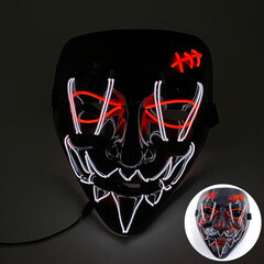 Uusi hauska LED Neon EL Wire Light Up Mask Halloween Masquerade Carnival Party Rave pääsiäisasu Cosplay hehkuva naamio hinta ja tiedot | Juhlakoristeet | hobbyhall.fi