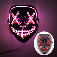 2024 Uusi Purge Neon Light Up Mask Halloween Masquerade Carnival Party Monivärinen Holiday Tunnelma Yökerho Baari Naamio hinta ja tiedot | Juhlakoristeet | hobbyhall.fi