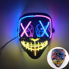 2024 Uusi Purge Neon Light Up Mask Halloween Masquerade Carnival Party Monivärinen Holiday Tunnelma Yökerho Baari Naamio hinta ja tiedot | Juhlakoristeet | hobbyhall.fi