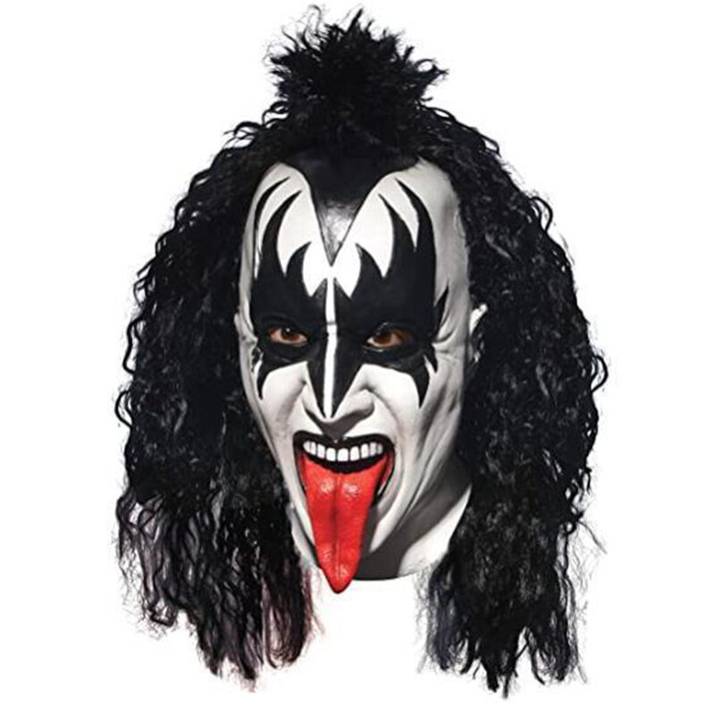 CGMGTSN The Demon Cosplay Naamiot Kiss Gene Simmons Kypärä Latex Ripsivärit Deluxe Halloween Mascarillas Naamiot hinta ja tiedot | Juhlakoristeet | hobbyhall.fi