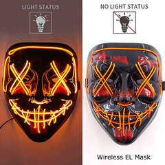 Halloween Luminous Mask Langaton Neon Led Light Masque Masquerade Juhlasuojat Hehkuvat Hauskat Maskit Cosplay-asujen rekvisiitta hinta ja tiedot | Juhlakoristeet | hobbyhall.fi