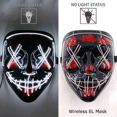 Halloween Luminous Mask Langaton Neon Led Light Masque Masquerade Juhlasuojat Hehkuvat Hauskat Maskit Cosplay-asujen rekvisiitta hinta ja tiedot | Juhlakoristeet | hobbyhall.fi