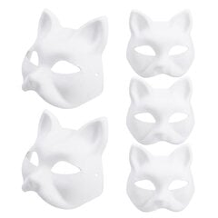 Anime Halloween Foxes Naamio Japanilainen Cosplay Rave Käsinmaalattu Anime Demon Slayer Half Face Cat Masks Festivaalin juhlarekvisiitta hinta ja tiedot | Juhlakoristeet | hobbyhall.fi