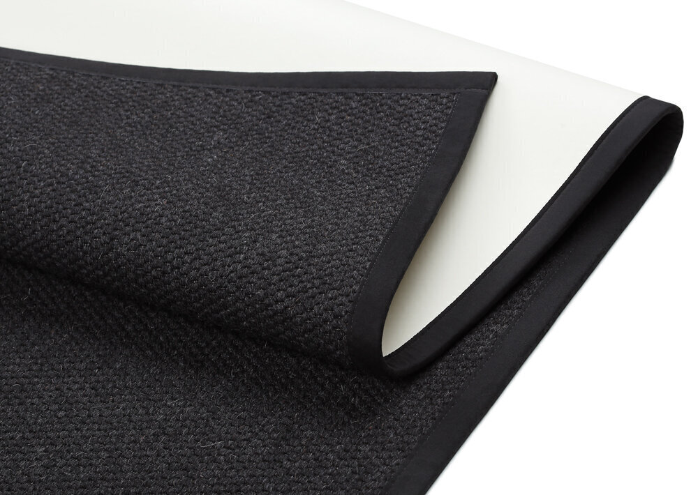 Narma Savanna -sileäksi kudottu villamatto, musta, 80 x 160 cm hinta ja tiedot | Isot matot | hobbyhall.fi