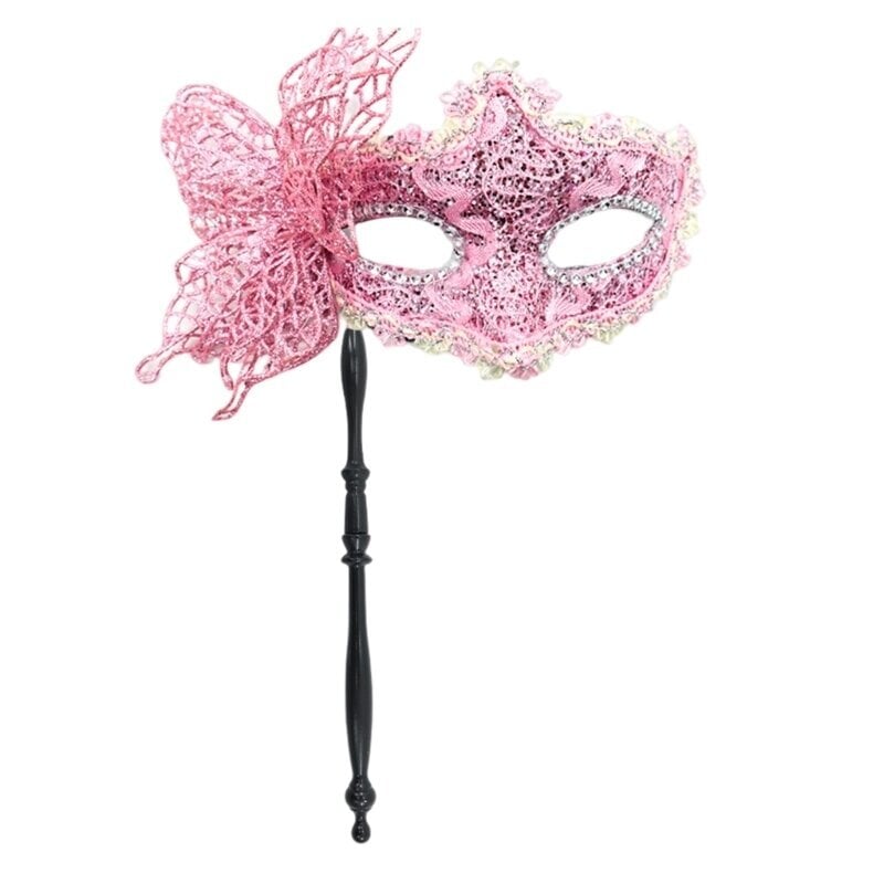 Masquerade Mask Holding Stick Halloween Party Mask Shiny Sequins Queen Mask hinta ja tiedot | Juhlakoristeet | hobbyhall.fi