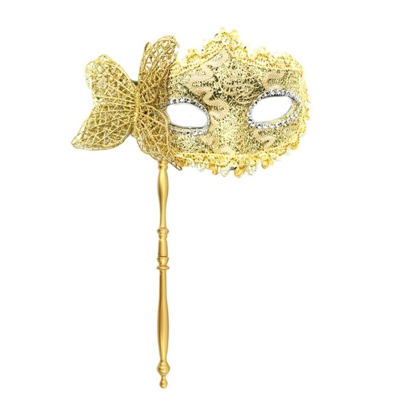 Masquerade Mask Holding Stick Halloween Party Mask Shiny Sequins Queen Mask hinta ja tiedot | Juhlakoristeet | hobbyhall.fi