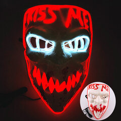 Halloween Scary Film Hehkuva naamio LED Valoava Purge Mask Horror Neon Light Up Cosplay Party Mask Rave Festival -asutarvikkeet hinta ja tiedot | Juhlakoristeet | hobbyhall.fi