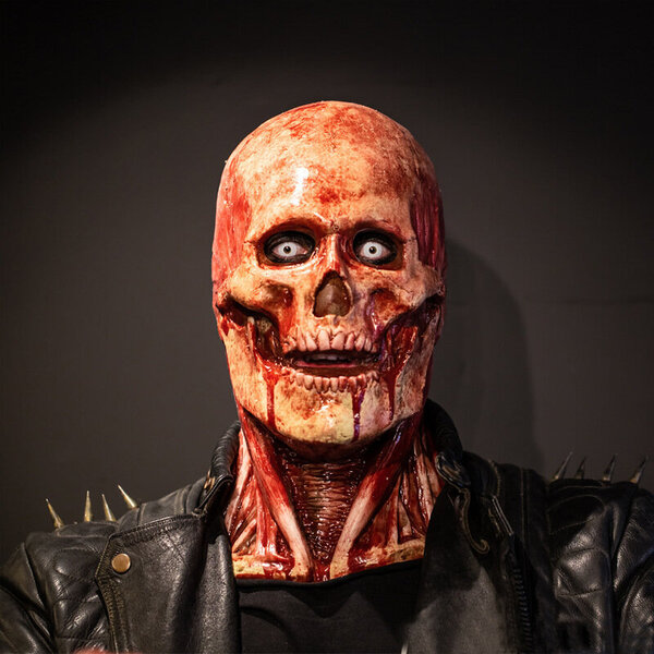 Scary Walking Dead Zombien päänaamio Lateksi kammottava halloween-asujuhla Cosplay Horror Bloody Props Adult Skull Mask