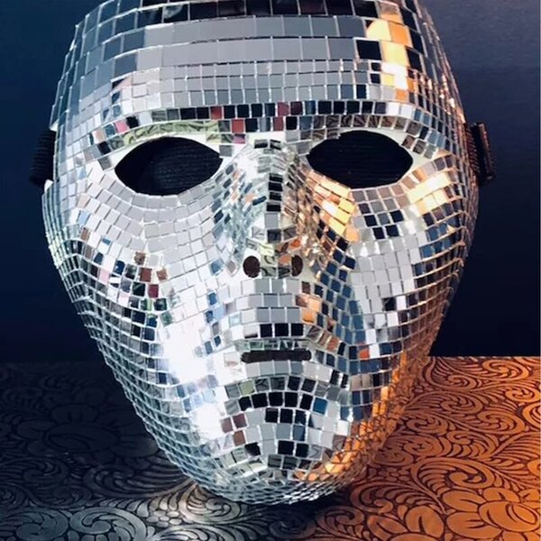 Disco Ball Glitter Face Mask Festival Naamiaisnaamiot juhlaan Peililasi DJ-lavalle Tanssibaari Juhlajuhlakoristeet