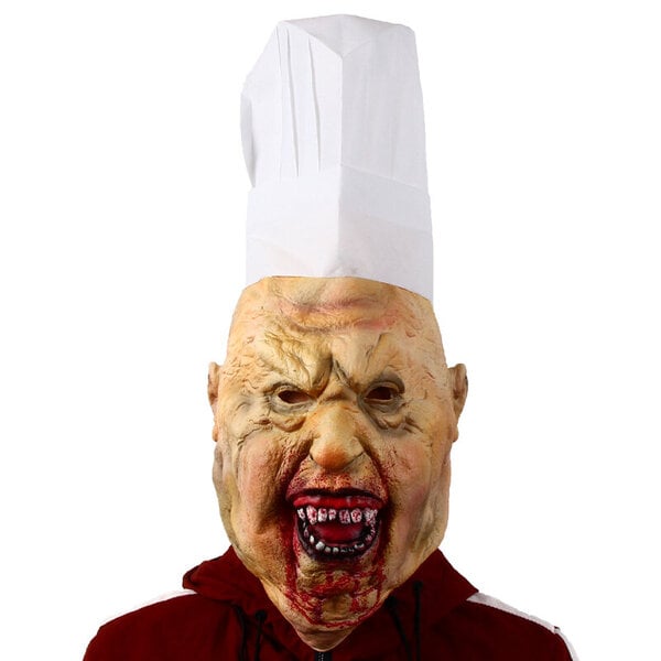 Scary Bloody Butcher Latex Mask Halloween Haunted House kepponen Rekvisiitta Cosplay Party Huijaus Zombie päähineet