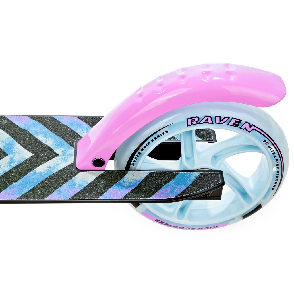 Skootteri Raven Pastelle Black/Pink 145mm käsijarrulla ja etuiskunvaimentimella + kello hinta ja tiedot | Potkulaudat | hobbyhall.fi