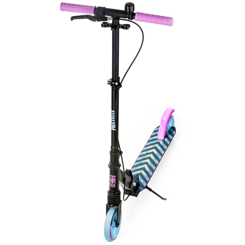 Skootteri Raven Pastelle Black/Pink 145mm käsijarrulla ja etuiskunvaimentimella + kello hinta ja tiedot | Potkulaudat | hobbyhall.fi