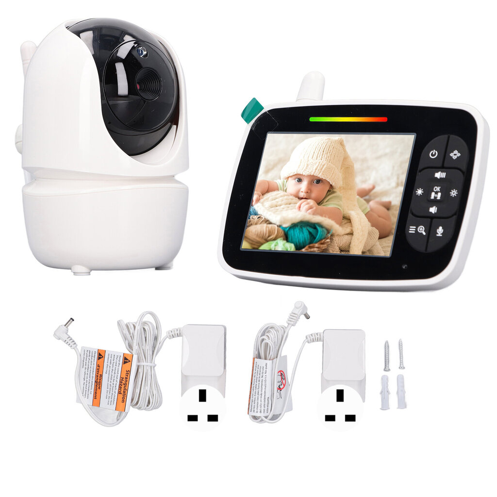 HD Baby Video Monitor -kamera 3,5 tuuman värinäyttö Pan Tilt 4X zoom Night Vision kodin turvakamera 100?240V UK Plug hinta ja tiedot | Vuodevaatteet lapsille | hobbyhall.fi