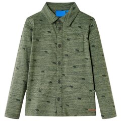 Lasten paita meleerattu khaki 140 hinta ja tiedot | Poikien paidat | hobbyhall.fi