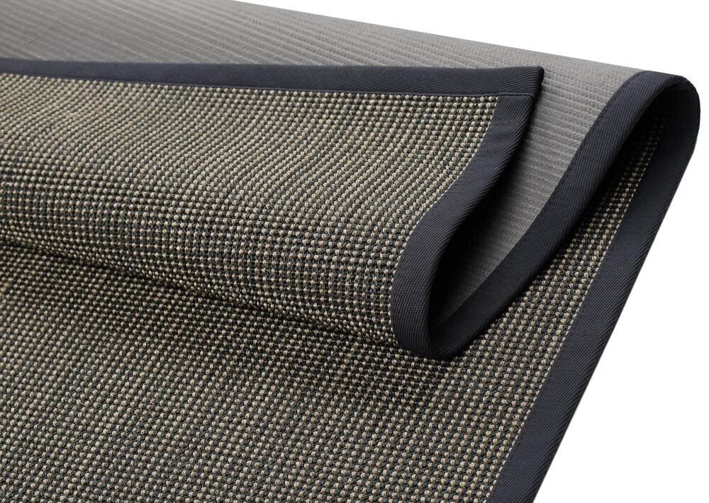 Narma Livos -sisalWeave™ sileäksi kudottu matto, musta/ruskea, 100 x 160 cm hinta ja tiedot | Isot matot | hobbyhall.fi