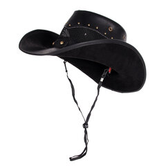 Naiset Miehet Nahka Länsi-Cowboy-hattu Kesäverkko Sombrero Hombre Lippikset Verkolla Isä Kummisetä Hatut 2 Szie Plus Size hinta ja tiedot | Miesten hatut, huivit ja käsineet | hobbyhall.fi