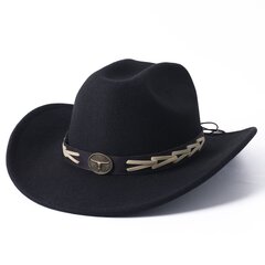 Bauhinia Western Cowboy Hatut miehille Vintage härän muotoinen sisustus Kirkko Jazz Hatut Gentleman Tyylikkäät Cowgirl Hatut hinta ja tiedot | Miesten hatut, huivit ja käsineet | hobbyhall.fi