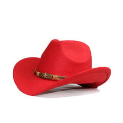 Retro Skull Head Nahkanauha Vanhemman lapsi Naiset Miehet Lapsi Lapsi Villa Leveälierinen Cowboy Länsihattu Cowgirl Bowler Cap 54 57 61cm hinta ja tiedot | Miesten hatut, huivit ja käsineet | hobbyhall.fi