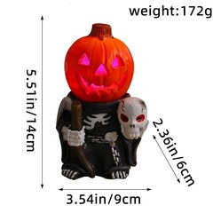 Halloween LED-valo Pumpkin Knight -työpöydän koristeet hehkuva pieni kurpitsanpää kummitushartsi puutarhakoristeet hinta ja tiedot | Kynttilät ja kynttilänjalat | hobbyhall.fi