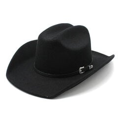 Miehet Naiset Länsi-Cowboy-hattu vyöllä Talvi Syksy Kirkko Jazz Elegantti Cowgirl Sombrero Lippalakit hinta ja tiedot | Miesten hatut, huivit ja käsineet | hobbyhall.fi