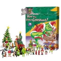 2024 Green Fur Monster Grinch Christmas Advent Blind Box Joulukalenteri I hinta ja tiedot | Juhlakoristeet | hobbyhall.fi