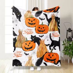 Halloween-fleece-peitto, kurpitsa, lehdet syksyinen ruudullinen peitto, pehmeä sumea pehmo sohvasohvaan tai sänkyyn, ylellinen flanellilappupeite, lapsille, aikuisille, vaimo, itse (50" x 60")-8 hinta ja tiedot | Peitot | hobbyhall.fi