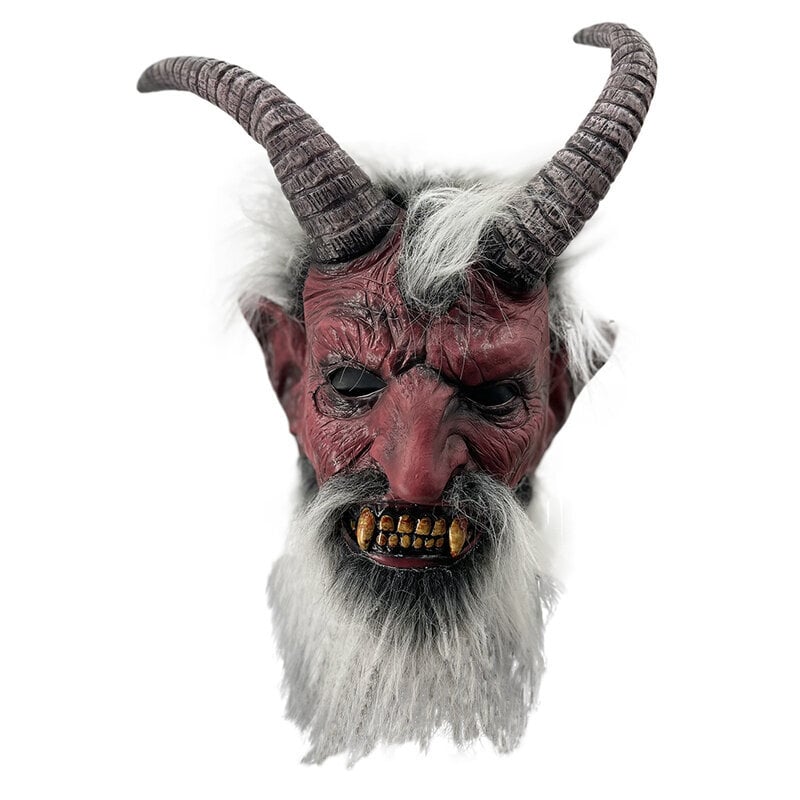 Horn Devil Demon Latex Mask Realistinen Krampus Demon Mask Joulupuku Päähineet Juhla kamala rekvisiitta hinta ja tiedot | Juhlakoristeet | hobbyhall.fi