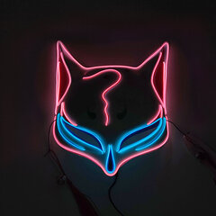 Cosplay Halloween Party Mask Luminous Light up Led Mask EL Neon Hehkuva Anime Mask Masque Masquerade Masks Kauhu Carnival Mask hinta ja tiedot | Juhlakoristeet | hobbyhall.fi