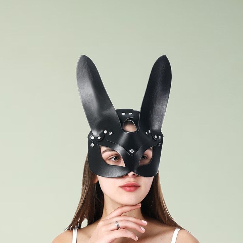 Sexy Bunny Ears Masks Pinkki PU Nahka Naamiais Cosplay Maskit Bondage Valjaat Naisille Asusteet Goottilainen Rekvisiitta Halloween hinta ja tiedot | Juhlakoristeet | hobbyhall.fi