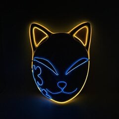 Halloween-naamio Söpö Cat Fox EL Wire Mask Flashing Cosplay LED neon-naamio hehkuvaan tanssin karnevaalijuhlanaamioihin hinta ja tiedot | Juhlakoristeet | hobbyhall.fi