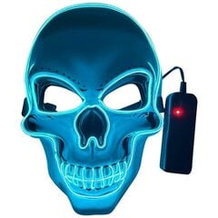 20 väriä Halloween LED Mask DJ Party Light Up Masks Glow In Dark Scary Masquerade Masks Festival Skull Mascara Light Masks hinta ja tiedot | Juhlakoristeet | hobbyhall.fi