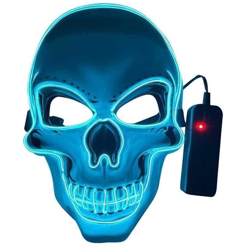 20 väriä Halloween LED Mask DJ Party Light Up Masks Glow In Dark Scary Masquerade Masks Festival Skull Mascara Light Masks hinta ja tiedot | Juhlakoristeet | hobbyhall.fi