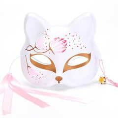 1kpl Japanilainen naamiaisnaamio Puolikasvoinen Käsinmaalattu Cat Fox Mask Anime Demon Slayer Halloween Festival Cosplay Prop hinta ja tiedot | Juhlakoristeet | hobbyhall.fi