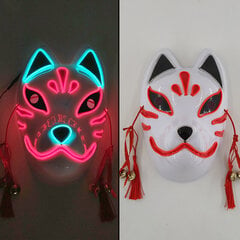 Anime cosplay High-Rise Invasion Cosplay Mask LED hehkuva juhlanaamio japanilainen samurai-asu rekvisiitta karnevaalijuhliin hinta ja tiedot | Juhlakoristeet | hobbyhall.fi