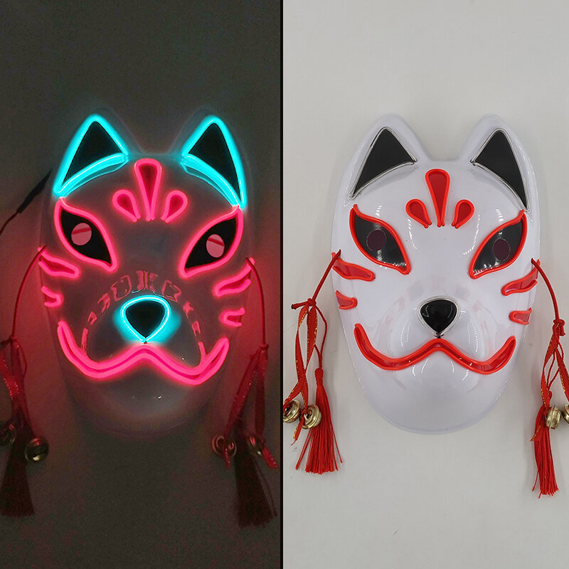 Anime cosplay High-Rise Invasion Cosplay Mask LED hehkuva juhlanaamio japanilainen samurai-asu rekvisiitta karnevaalijuhliin hinta ja tiedot | Juhlakoristeet | hobbyhall.fi