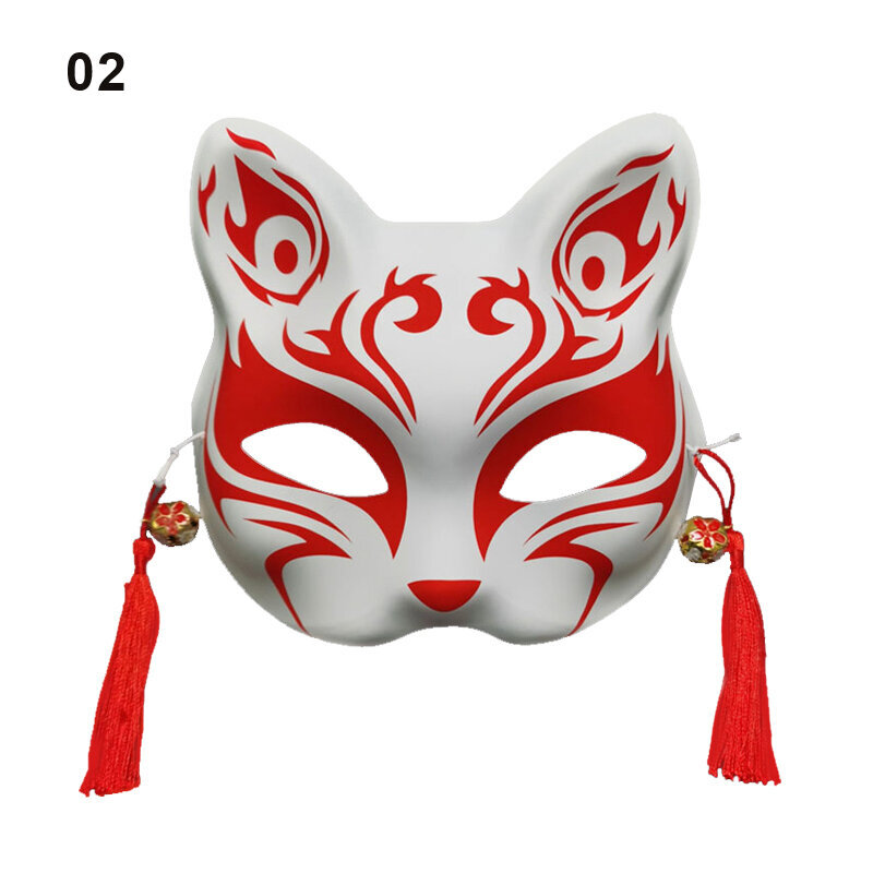 Anime Fox Mask Cosplay -asujuhlien rekvisiitta Käsinmaalatut japanilaiset puolikasvoiset kissanaamiot Naamiaisfestivaali Ball Kabuki Kitsune Maskit hinta ja tiedot | Juhlakoristeet | hobbyhall.fi