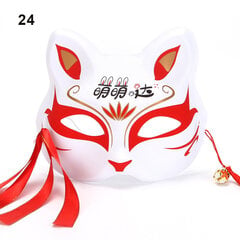 Anime Fox Mask Cosplay -asujuhlien rekvisiitta Käsinmaalatut japanilaiset puolikasvoiset kissanaamiot Naamiaisfestivaali Ball Kabuki Kitsune Maskit hinta ja tiedot | Juhlakoristeet | hobbyhall.fi