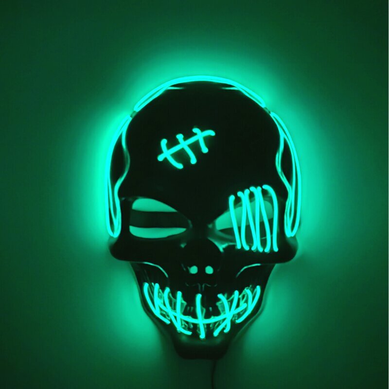 Halloween LED Skull naamio, vihreä hinta ja tiedot | Naamiaisasut | hobbyhall.fi