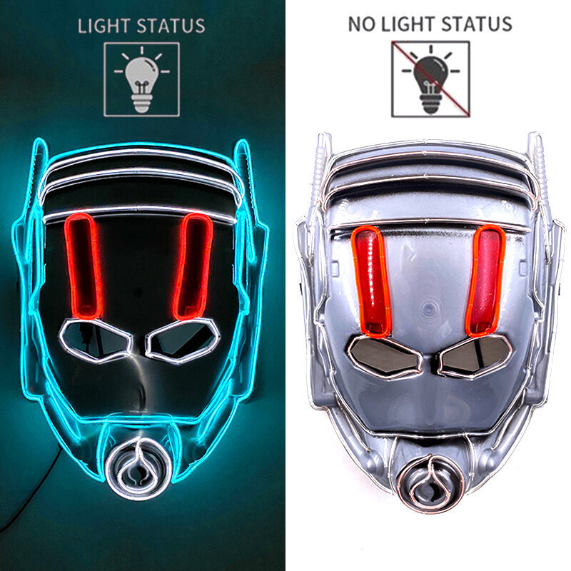 Halloween Horror Cosplay LED Light Mask -asu Hehkuva Naamiaisnaamio Valaiseva aikuisten naamio festivaalijuhlasisustukseen hinta ja tiedot | Juhlakoristeet | hobbyhall.fi