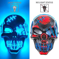 1P Scary Halloween Colplay Carnival Light Up Movie Mask Halloween Masquerade Party LED-naamarit pimeässä hehkuvalle aikuisten naamiolle hinta ja tiedot | Juhlakoristeet | hobbyhall.fi